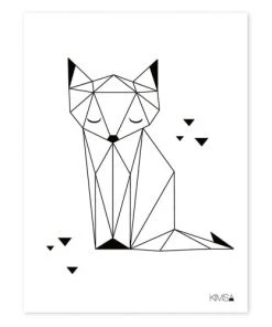 Lilipinso Décoration Murale Enfant Affiche Renard En Papier Noir