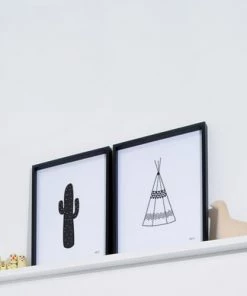 Lilipinso Décoration Murale Enfant Affiche Tipi En Papier Noir -Décoration murale enfant Soldes affiche tipi en papier noir 2
