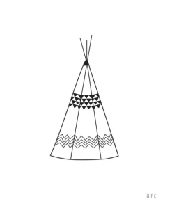 Lilipinso Décoration Murale Enfant Affiche Tipi En Papier Noir