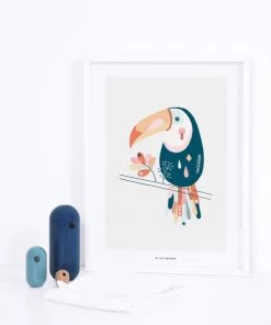 Lilipinso Décoration Murale Enfant Affiche Toucan En Papier Multicolore -Décoration murale enfant Soldes affiche toucan en papier multicolore 2