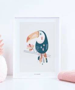 Lilipinso Décoration Murale Enfant Affiche Toucan En Papier Multicolore -Décoration murale enfant Soldes affiche toucan en papier multicolore 3