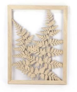 Graine Créative Décoration Murale Enfant Cadre Ajouré En Bois Fougère 40x30cm