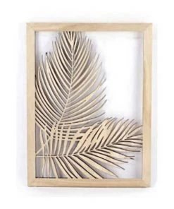 Graine Créative Décoration Murale Enfant Cadre Ajouré En Bois Plante Areca 40x30cm