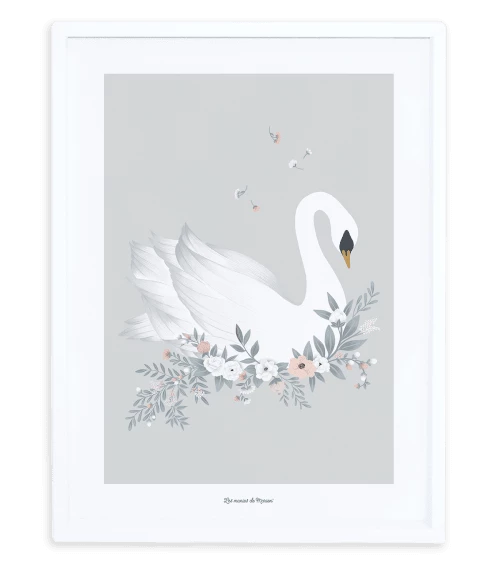 Lilipinso Décoration Murale Enfant Cadre Cygne En Bois Gris 1 Lilipinso Décoration Murale Enfant Cadre Cygne En Bois Gris