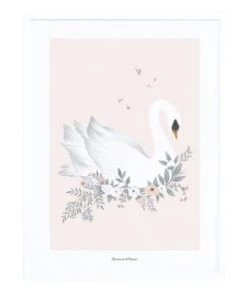 Lilipinso Décoration Murale Enfant Cadre Cygne En Papier Rose -Décoration murale enfant Soldes cadre cygne en papier rose 3