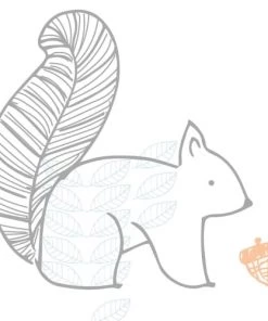 Lilipinso Décoration Murale Enfant Cadre écureuil En Papier Gris -Décoration murale enfant Soldes cadre ecureuil en papier gris 1