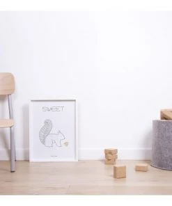 Lilipinso Décoration Murale Enfant Cadre écureuil En Papier Gris -Décoration murale enfant Soldes cadre ecureuil en papier gris 2