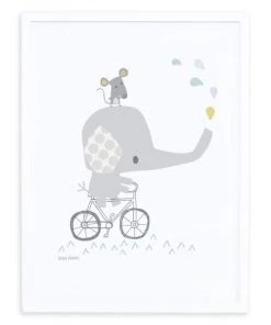Lilipinso Décoration Murale Enfant Cadre éléphant En Papier Gris