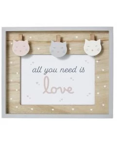 Maisons Du Monde Décoration Murale Enfant Cadre Photo En Pin Gris Avec Cordelette Chats 10x15