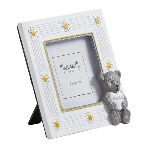 Mathilde M Décoration Murale Enfant Cadre-photo Ourson 12x12cm 2 Mathilde M Décoration Murale Enfant Cadre-photo Ourson 12x12cm – Image 2