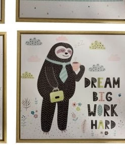 Wadiga Décoration Murale Enfant Cadres Décoratifs Chambre Enfant 35x35x2,5cm - Lot De 4 -Décoration murale enfant Soldes cadres decoratifs chambre enfant 35x35x2 5cm lot de 4 2