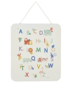Maisons Du Monde Décoration Murale Enfant Déco Murale à Suspendre En Métal Imprimé Abécédaire Multicolore 45x52