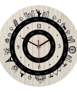 Bloomingville Décoration Murale Enfant Horloge Enfant En Bois Beige Et Noir