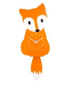 Pylones Décoration Murale Enfant Horloge Renard 31x16,5x4cm