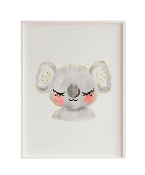 Crochetts Décoration Murale Enfant Impression De Koala Encadrée En Bois Blanc 43X33 Cm 1 Crochetts Décoration Murale Enfant Impression De Koala Encadrée En Bois Blanc 43X33 Cm