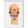 Crochetts Décoration Murale Enfant Impression De Ours Ballon Encadrée En Bois Blanc 43X33 Cm