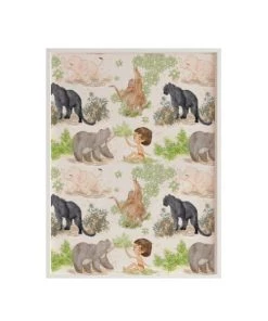 Crochetts Décoration Murale Enfant Impression Jungle Encadrée En Bois Blanc 43X33 Cm