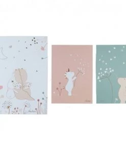 Noukie's Décoration Murale Enfant Lot De 3 Affiches Lina & Joy (30 X 40 Cm Et 21 X 30 Cm)