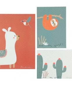 Noukie's Décoration Murale Enfant Lot De 3 Affiches Moris & Sacha (30 X 40 Cm Et 21 X 30 Cm)