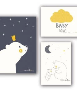 Noukie's Décoration Murale Enfant Lot De 3 Affiches Timeless (30 X 40 Cm Et 21 X 30 Cm)