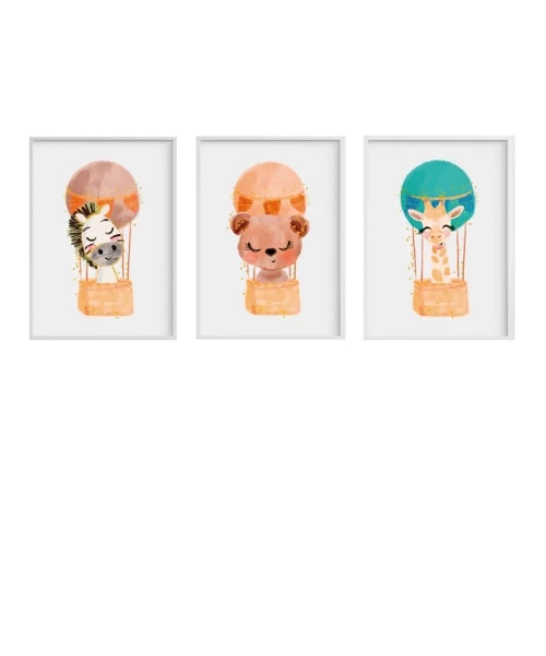 Crochetts Décoration Murale Enfant Pack Encadré Bois Blanc Impression Ballons 43X33 Cm 1 Crochetts Décoration Murale Enfant Pack Encadré Bois Blanc Impression Ballons 43X33 Cm