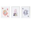Crochetts Décoration Murale Enfant Pack Encadré Bois Blanc Impression Lapin Alice Lettre Fleurs 43X33 Cm
