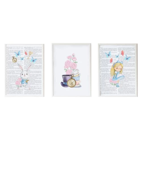 Crochetts Décoration Murale Enfant Pack Encadré Bois Blanc Impression Le Histoire D'alicia Lapin 43X33 Cm 1 Crochetts Décoration Murale Enfant Pack Encadré Bois Blanc Impression Le Histoire D'alicia Lapin 43X33 Cm