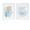 Crochetts Décoration Murale Enfant Pack Encadré Bois Blanc Impression Le Lapin Alice Et Potion 43X33 Cm