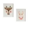 Crochetts Décoration Murale Enfant Pack Encadré Bois Blanc Impression Le Lapin Et Le Cerf 43X33 Cm