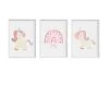 Crochetts Décoration Murale Enfant Pack Encadré Bois Blanc Impression Licornes 43X33 Cm