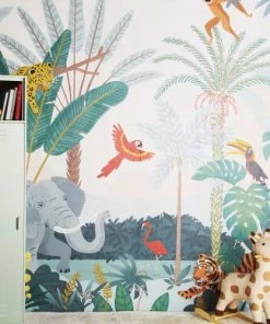 Maisons Du Monde Décoration Murale Enfant Papier Peint Imprimé Jungle Multicolore 250x300