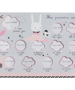 Sauthon Décoration Murale Enfant Pèle Mêle Photo Ma Première Année En Bois Rose