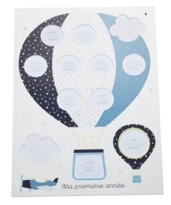 Sauthon Décoration Murale Enfant Pele-Mele Photo Ma Premiere Annee En MDF Blanc