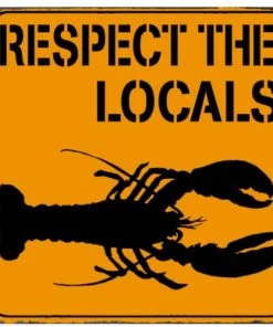 Wadiga Décoration Murale Enfant Plaque Décorative Murale Métal Homard Respect The Locals - 25x25cm