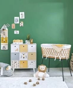 Maisons Du Monde Décoration Murale Enfant Rangement Mural En Coton Blanc, Moutarde Et Noir 23x82 -Décoration murale enfant Soldes rangement mural en coton blanc moutarde et noir 23x82 1000 15 39 207007 4