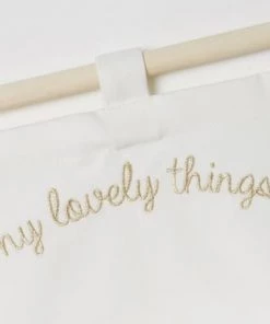 Décoration murale enfant Soldes -Décoration murale enfant Soldes rangement mural en coton blanc rose et dore 50x70 1000 13 24 206869 2