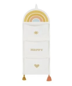 Maisons Du Monde Décoration Murale Enfant Rangement Mural En Coton écru, Orange, Jaune, Bleu Et Doré