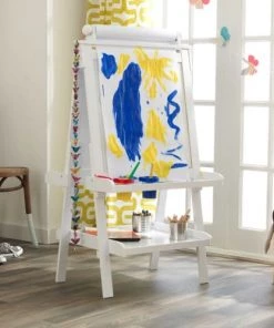 KidKraft Décoration Murale Enfant Tableau Chevalet En Bois Massif Blanc -Décoration murale enfant Soldes tableau chevalet en bois massif blanc 2