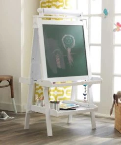 KidKraft Décoration Murale Enfant Tableau Chevalet En Bois Massif Blanc -Décoration murale enfant Soldes tableau chevalet en bois massif blanc 3