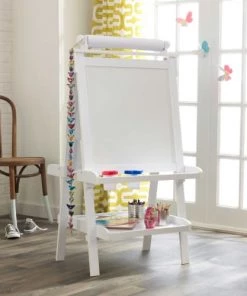 KidKraft Décoration Murale Enfant Tableau Chevalet En Bois Massif Blanc -Décoration murale enfant Soldes tableau chevalet en bois massif blanc 4