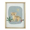 Maisons Du Monde Décoration Murale Enfant Tableau Imprimé Léopard Multicolore 35x45