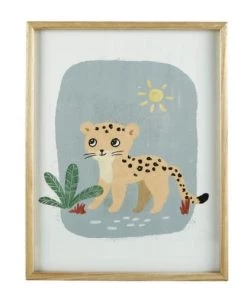Maisons Du Monde Décoration Murale Enfant Tableau Imprimé Léopard Multicolore 35x45