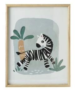Maisons Du Monde Décoration Murale Enfant Tableau Imprimé Zèbre Multicolore 35x45