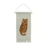 OYOY Living Design Décoration Murale Enfant Tapis Mural Tigre Vert 95% Laine 5% Coton 70x32cm