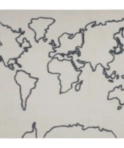 Lorena Canals Décoration Murale Enfant Tenture Carte En Coton Beige 120x160