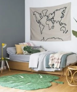 Lorena Canals Décoration Murale Enfant Tenture Carte En Coton Beige 120x160 -Décoration murale enfant Soldes tenture carte en coton beige 120x160 6