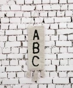 Lorena Canals Décoration Murale Enfant Tenture Murale En Coton Beige ABC 75x25 -Décoration murale enfant Soldes tenture murale en coton beige abc 75x25 3