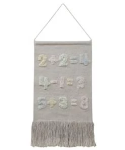 Lorena Canals Décoration Murale Enfant Tenture Murale En Coton Beige Chiffres 30x55