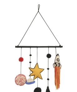 Lorena Canals Décoration Murale Enfant Tenture Murale En Coton Beige Galaxie 50x45