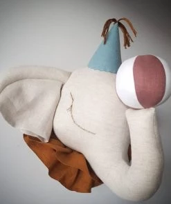 Sevira Kids Décoration Murale Enfant Trophée En Peluche Éléphant -Décoration murale enfant Soldes trophee en peluche elephant 10